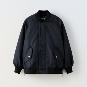 Zara Oversized Bomber Jacket Black